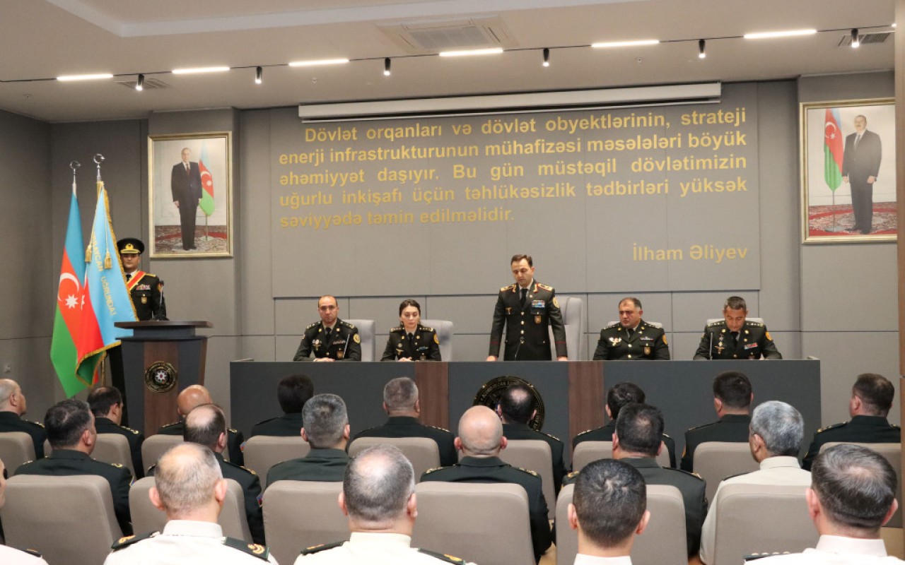 SOMDA-da Döyüş Bayrağının təqdim olunması ilə bağlı mərasim keçirilib -FOTOLAR